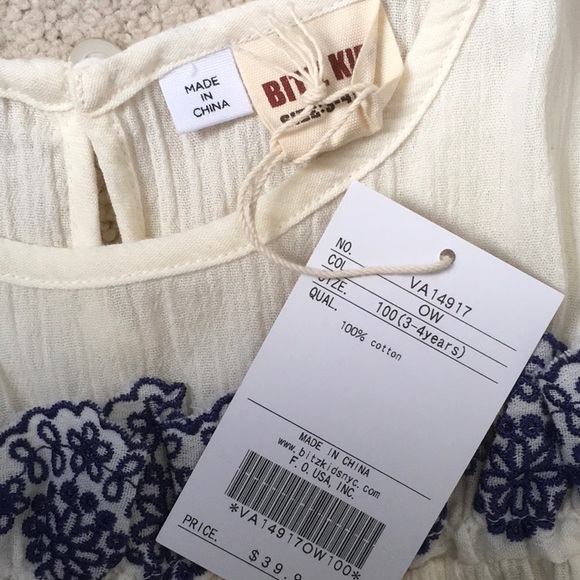 Girls Bit’z Kids Crinkle Lace Trim Blouse NWT 3-4 - Picture 3 of 4